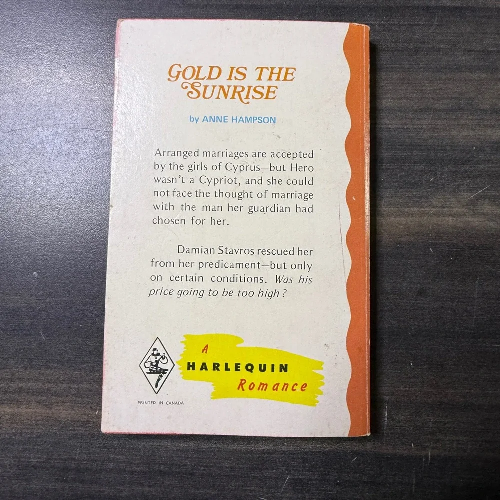 Gold is the Sunrise Harlequin Romance Novel Anne‎ Hampson Vintage Paperback Book